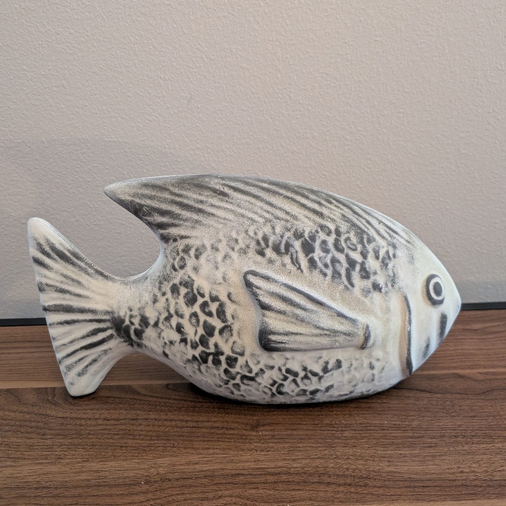 17" x 8" Ceramic decorative fish nautical beach theme decor .